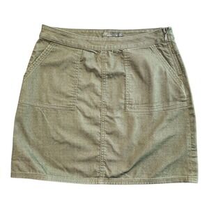 Prana Women's Skirt Mini Size 6 Green Pockets Boho Preppy Zipper Vacation Summer